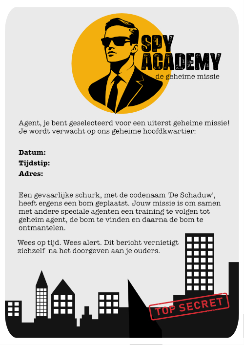 uitnodiging spionnenfeest