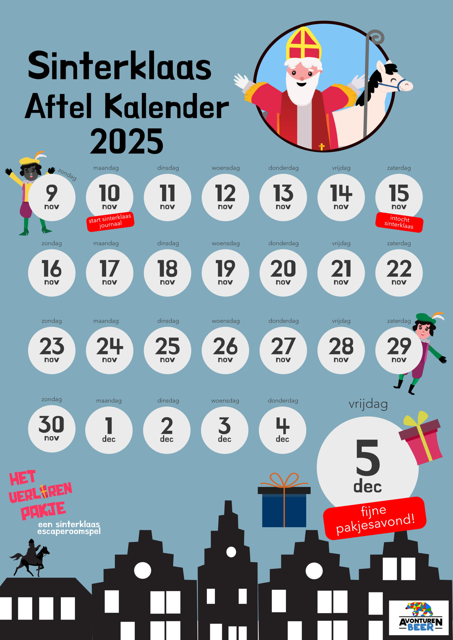 aftelkalender sinterklaas 2025